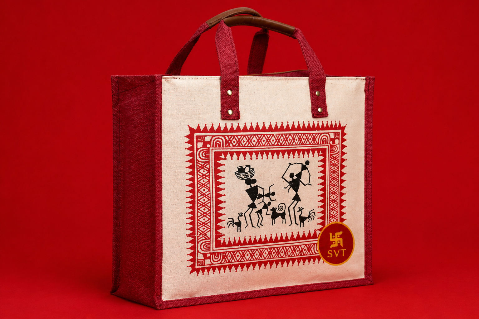 Canvas Jute Tribal Painting Bag – Sambalpuri