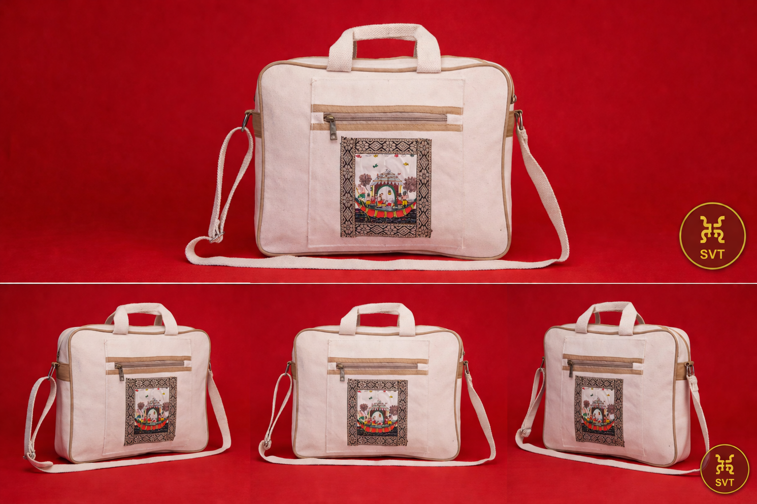 Eco-Friendly Canvas Patachitra Laptop Bag: A Blend of Style and Sustainability - Image 2