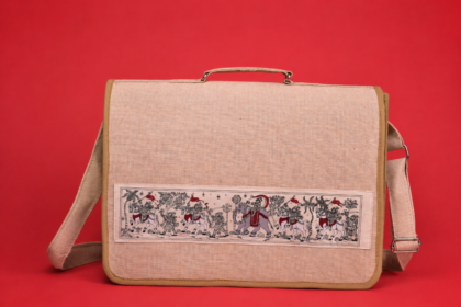 Juco Executive Bag with Tribal Painting Patch: Elegance Meets Artistry